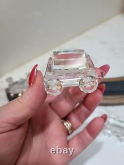 ENSEMBLE DE TRAIN SWAROVSKI EN 6 PIÈCES AVEC SUPPORT DE PISTE PERSONNALISÉ LIRE LA DESCRIPTION