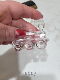 ENSEMBLE DE TRAIN SWAROVSKI EN 6 PIÈCES AVEC SUPPORT DE PISTE PERSONNALISÉ LIRE LA DESCRIPTION