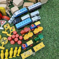 Enorme Train En Bois Piste Set Bundle Inc Brio, Trains, Gens, Ponts 178 Pieces