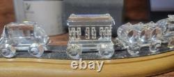 Ensemble complet de train Swarovski Crystal Locomotion avec boîtes de rails en bois 7 pièces