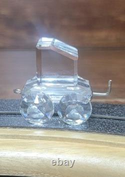 Ensemble complet de train Swarovski Crystal Locomotion avec boîtes de rails en bois 7 pièces