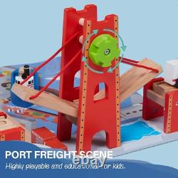 Ensemble de 117 pièces de rails en bois pour train, lot de pièces de chemin de fer à jouer pour Thomas le Train Brio