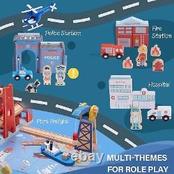 Ensemble de 117 pièces de rails en bois pour train, lot de pièces de chemin de fer à jouer pour Thomas le Train Brio