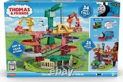 Ensemble de Pistes de Jouets Multi-Niveaux, Super Tour de Trains et de Grues, 76 cm de Haut avec 3 Ch