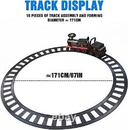 Ensemble de Train Électrique avec Pistes, Voiture de Fret à 2 Places, Musique, Li