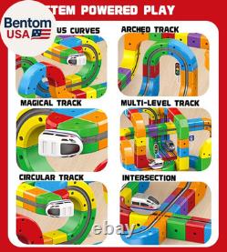 Ensemble de Train Électrique pour Enfants de 3 à 8 Ans Piste de Course Modulaire 3D Flexible