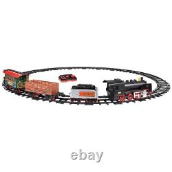 Ensemble de Train Hobby à Vapeur avec Télécommande, Tender, Gondole et Caboose