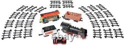 Ensemble de Train Hobby à Vapeur avec Télécommande, Tender, Gondole et Caboose