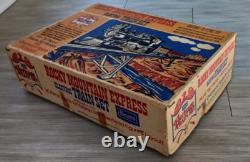 Ensemble de Train Jouet Vintage SEARS ROCKY MOUNTAIN EXPRESS Loco, Voitures, Piste, Trans. NOS