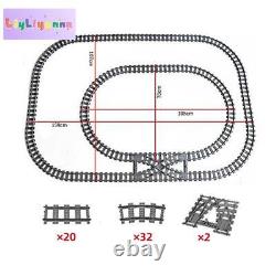 Ensemble de blocs de construction de trains City Rail Flexible Tracks MOC Kit, 61 ensembles de bricolage