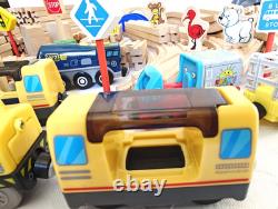 Ensemble de chemin de fer en bois 140+ pièces compatible Brio avec rails et trains (s2)