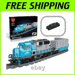 Ensemble de construction de train de fret deluxe de 1078 pièces avec moteur rechargeable et rails