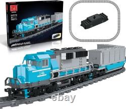 Ensemble de construction de train de fret deluxe de 1078 pièces avec moteur rechargeable et rails