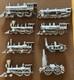 Ensemble De Locomotives &agrave; Vapeur En &eacute;tain Danbury Mint 8 Trains Avec Voie Lot De Trains