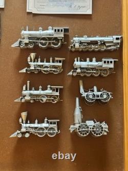 Ensemble de locomotives à vapeur en étain Danbury Mint 8 trains avec voie lot de trains