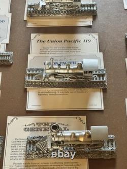 Ensemble de locomotives à vapeur en étain Danbury Mint 8 trains avec voie lot de trains