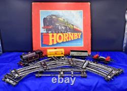 Ensemble de marchandises Hornby Train Tank No 45 Échelle 0 Mécanisme à remontage, clé, rails et voitures Fonctionne