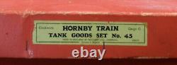 Ensemble de marchandises Hornby Train Tank No 45 Échelle 0 Mécanisme à remontage, clé, rails et voitures Fonctionne