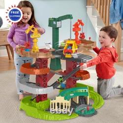 Ensemble de rails de jouets multi-niveaux de 5 pieds avec trains et grues Thomas & Friends