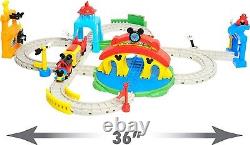 Ensemble de rails de train RC Mickey Mouse Disney Junior pour enfants de 3 ans et plus - Nouveau jouet amusant avec télécommande