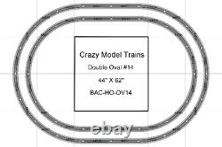 Ensemble de rails de train de base Bachmann E-Z Track à échelle HO Double Ovale #14 44 x 62