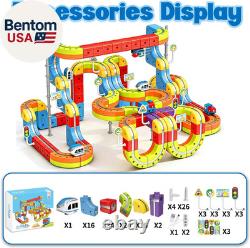 Ensemble de rails de train électrique magnétique cadeau pour enfants de 3 à 10 ans, circuit infini en 3D