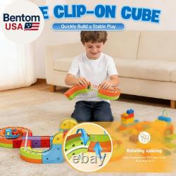 Ensemble de rails de train électrique magnétique cadeau pour enfants de 3 à 10 ans, circuit infini en 3D