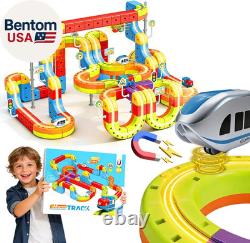 Ensemble de rails de train électrique magnétique cadeau pour enfants de 3 à 10 ans, circuit infini en 3D