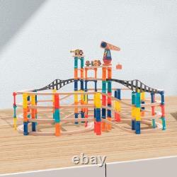 Ensemble de rails de train en bois de 120 pièces, 398 pouces d'extension de rail, chemin de fer pour tout-petits