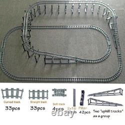 Ensemble de rails de train pour LEGO avec rails droits, courbés, croisements et aiguillages