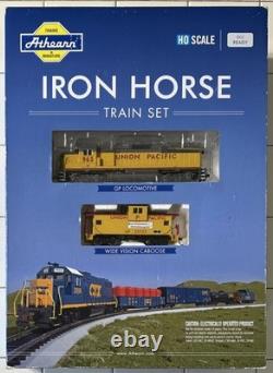 Ensemble de train Athearn Union Pacific Iron Horse à l'échelle HO PLUS 8 pièces de rail supplémentaires