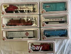 Ensemble de train Bachmann HO, bâtiments, figurines, rails supplémentaires, instructions