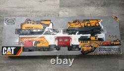 Ensemble de train CAT Équipement Express de construction motorisé à piles avec rails