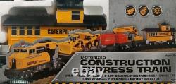 Ensemble de train CAT Équipement Express de construction motorisé à piles avec rails