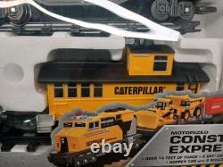 Ensemble de train CAT Équipement Express de construction motorisé à piles avec rails