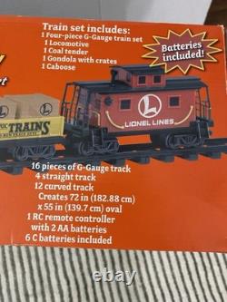 Ensemble de train G-Gauge prêt à l'emploi alimenté par batterie Lionel Lines 7-11182 avec rails et boîte