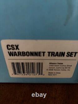 Ensemble de train HO NIB Athearn Warbonnet CSX 2008 Locomotive Voitures Caboose E-Z Track