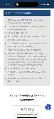 Ensemble de train HO Scale Bachmann Digital Commander Dcc Ez Track