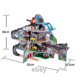 Ensemble de train Hape Railway Mighty Mountain - Jeu multi-niveaux avec grue, convoyeur