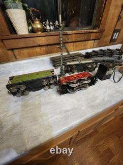 Ensemble de train Lionel des années 1930, époque d'avant-guerre, No 8E Super Motor. Piste standard.