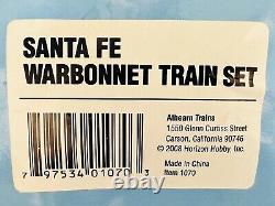 Ensemble de train Santa Fe Warbonnet HO Athearn VHTF E-Z Track #1070 45x36 Oval NEUF
