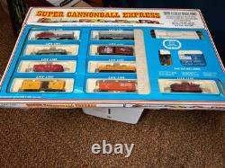 Ensemble de train Vintage Life Like HO Santa Fe Super CannonBall Express avec boîte d'origine