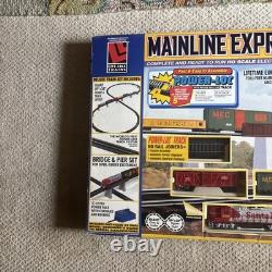 Ensemble de train Vintage Life-Like MAINLINE EXPRESS Échelle HO Santa Fe Géant 89x38 NOB