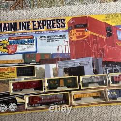 Ensemble de train Vintage Life-Like MAINLINE EXPRESS Échelle HO Santa Fe Géant 89x38 NOB