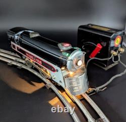 Ensemble de train Vtg. Marx Stream Line #4923 avec locomotive Marlines, rails, boîte d'origine