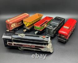 Ensemble de train Vtg. Marx Stream Line #4923 avec locomotive Marlines, rails, boîte d'origine