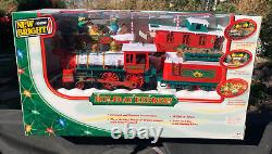 Ensemble de train animé de vacances Holiday Express scellé 18 pieds de piste, elfes sciant, musique