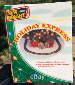 Ensemble de train animé de vacances Holiday Express scellé 18 pieds de piste, elfes sciant, musique