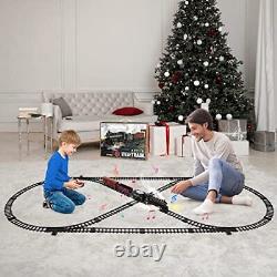 Ensemble de train avec télécommande : Circuit ferroviaire électrique autour de l'arbre de Noël avec voiture.