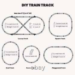 Ensemble de train avec télécommande, circuit de train électrique avec véhicule de chargement, lumière et ainsi de suite.